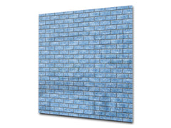Printed Tempered glass wall art – Glass kitchen backsplash NBS05 Textures and tiles 1 Series: Blue ice texture