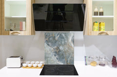 Stylish Tempered glass backsplash – Glass kitchen splashback – Glass upstand NBS01 Marbles 1 Series: Italian grunge stone