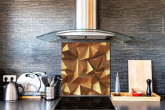 Paraschizzi vetro rinforzato – Paraspruzzi artistico stampato su vetro BS12 Trame bianche e grigi: Geometry Squares 2