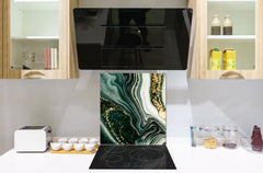 Glass kitchen backsplash – Tempered Glass splashback – Photo backsplash NBS03 Colourful abstractions Series: Mesmerising golden powder