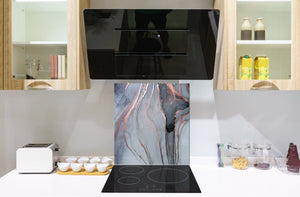 Glass kitchen backsplash – Tempered Glass splashback – Photo backsplash NBS03 Colourful abstractions Series: Abstract golden veins