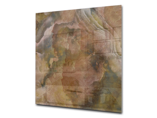 Protector contra salpicaduras de vidrio templado BS 12 Texturas blancas y grises Serie: Cuadrados de geometría 2