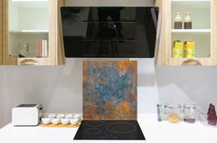 Toughened glass backsplash – Art glass design printed glass splashback NBS04 Rusted textures Series: Oxidized colorful surface