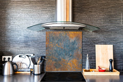 Toughened glass backsplash – Art glass design printed glass splashback NBS04 Rusted textures Series: Oxidized colorful surface