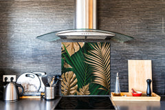 Toughened glass backsplash – Art glass design printed glass splashback NBS11 Tropical Leaves Series: Creative nature