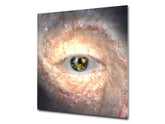 Printed tempered glass backsplash – Glass kitchen splashback NBS13 Abstract Graphics Series: Eye in midst of galaxy