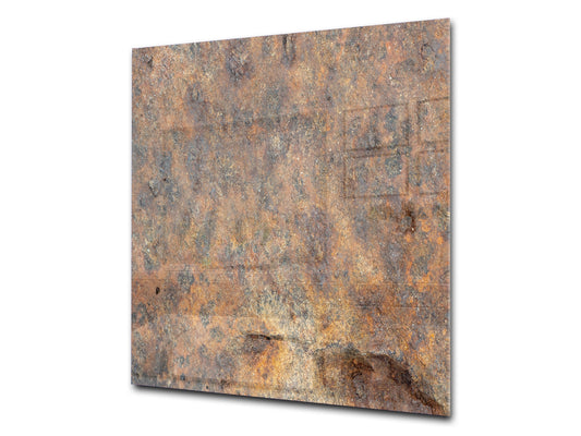 Toughened glass backsplash – Art glass design printed glass splashback NBS04 Rusted textures Series: Rusted iron texture