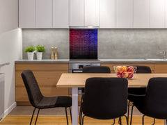 Printed Tempered glass wall art – Glass kitchen backsplash NBS05 Textures and tiles 1 Series: Blue and pink neon wall