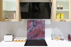 Unique Glass kitchen panel – Tempered Glass backsplash – Art design Glass Upstand NBS02 Marbles 2 Series: Luxury purple
