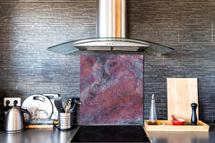 Unique Glass kitchen panel – Tempered Glass backsplash – Art design Glass Upstand NBS02 Marbles 2 Series: Luxury purple