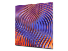 Unique Glass kitchen panel – Tempered Glass backsplash – Art design Glass Upstand NBS09 Colourful Variety Series: Colorful wavy design 1