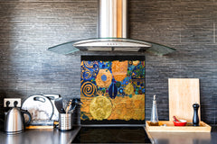 Printed Tempered glass wall art – Glass kitchen backsplash NBS12 Paintings Series: Abstract painting composition
