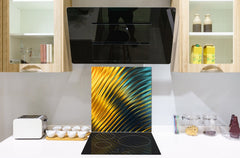 Unique Glass kitchen panel – Tempered Glass backsplash – Art design Glass Upstand NBS09 Colourful Variety Series: Colorful wavy design 2