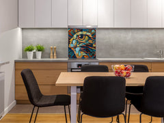 Printed Tempered glass wall art – Glass kitchen backsplash NBS12 Paintings Series: Inner eye