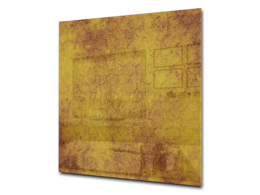 Printed tempered glass backsplash – Glass kitchen splashback NBS06 Textures and tiles 2 Series: Abstract golden fish scales