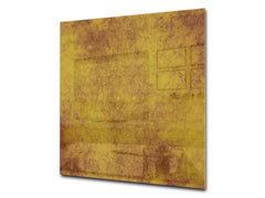 Printed tempered glass backsplash – Glass kitchen splashback NBS06 Textures and tiles 2 Series: Abstract golden fish scales