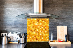 Unique Glass kitchen panel – Tempered Glass backsplash – Art design Glass Upstand NBS09 Colourful Variety Series: Shiny yellow surface