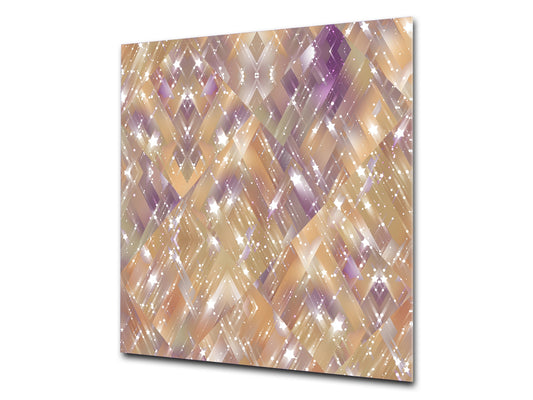 Protector contra salpicaduras de vidrio templado BS 12 Texturas blancas y grises Serie: Cuadrados de geometría 2