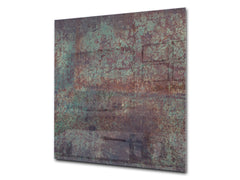 Toughened glass backsplash – Art glass design printed glass splashback NBS04 Rusted textures Series: Vintage rusted metal
