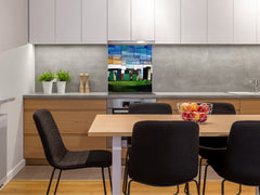 Printed Tempered glass wall art – Glass kitchen backsplash NBS12 Paintings Series: Cubist Stonehenge