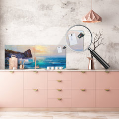 Panel de cocina de vidrio de gran formato con y sin revestimiento posterior de metal de acero inoxidable: Canvas con el ses