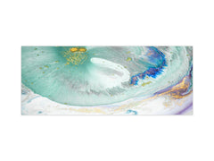 Wide-format glass kitchen panel with and w/o stainless steel metal back-coating: Natural Luxury