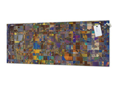 Glass kitchen panel with and w/o stainless steel back-coating: Abstract vintage pattern