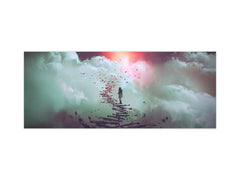 Glass kitchen panel with and w/o stainless steel back-coating: Stairway to heaven