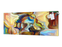 Glass kitchen panel with and w/o stainless steel back-coating: Stained Glass mysticism