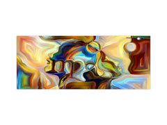 Glass kitchen panel with and w/o stainless steel back-coating: Stained Glass mysticism