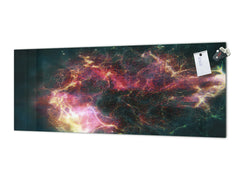 Glass kitchen panel with and w/o stainless steel back-coating: Star burst motion