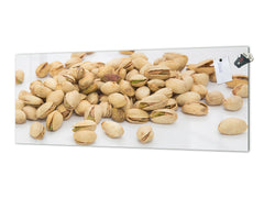 Large format horizontal backsplash - magnetic and non magnetic tempered glass: Dried pistachios