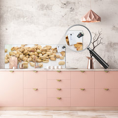 Large format horizontal backsplash - magnetic and non magnetic tempered glass: Dried pistachios