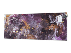 Large format horizontal backsplash - magnetic and non magnetic tempered glass: Abstract oil paint
