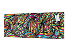 Large format horizontal backsplash - magnetic and non magnetic tempered glass: Wavy curled pattern