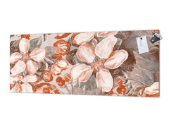 Large format horizontal backsplash - magnetic and non magnetic tempered glass: Flowering Apple trees