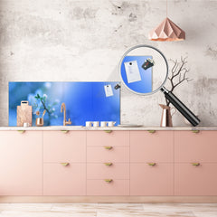 Glass splashback with metal backing - Kitchen glass panel: Spring Blossom