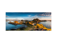 Glass splashback with metal backing - Kitchen glass panel: Padar Island