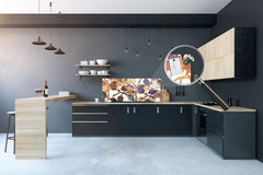 Glass splashback with metal backing - Kitchen glass panel: Spring branch of birch