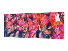 Glass splashback with metal backing - Kitchen glass panel: Psychedelic smears of paint