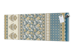 Glass splashback with metal backing - Kitchen glass panel: Indian saree design