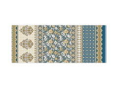 Glass splashback with metal backing - Kitchen glass panel: Indian saree design