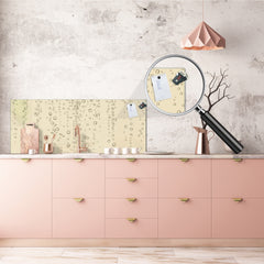 Stunning glass wall art - Wide format backsplash with magnetic properties: Fizzy vector sparkles