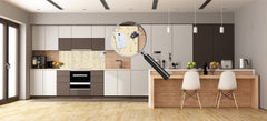 Stunning glass wall art - Wide format backsplash with magnetic properties: Fizzy vector sparkles