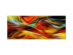 Stunning glass wall art - Wide format backsplash with magnetic properties: Wavy modern art
