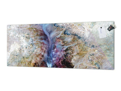 Stunning glass wall art - Wide format backsplash with magnetic properties: Veins of the earth