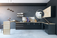 Stunning glass wall art - Wide format backsplash with magnetic properties: Veins of the earth