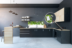 Stunning glass wall art - Wide format backsplash with magnetic properties: Garden herbs