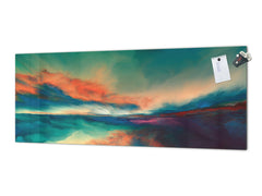Stunning glass wall art - Wide format backsplash with magnetic properties: Sunset never happened