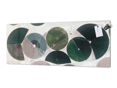 Wide-format tempered glass kitchen wall panel with metal backing - and without: Human crops in the desert